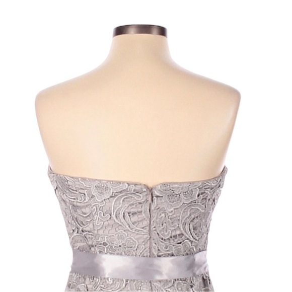 Adrianna Papell Evening Lace Gray Strapless Mini Dress Size 10 - Picture 4 of 10